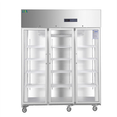 یخچال طبی داروخانه سه درب شیشه ای ظرفیت 1500 لیتری برای فروشگاه پزشکی