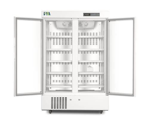 ظرفیت 1006 لیتری یخچال پزشکی عمودی داروخانه با کیفیت بالا R290 یخ زدایی خودکار عمودی