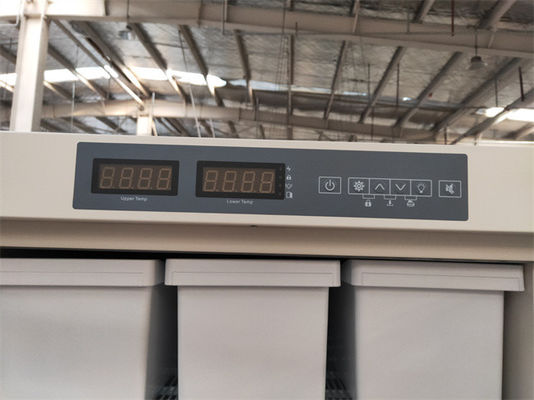 کابینت یخچال فریزر واکسن بیوپزشکی عمیق ایستاده ایستاده با ظرفیت 528 لیتر با محفظه های دوگانه مستقل