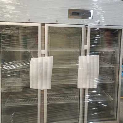درب های شیشه ای گرم کننده فولاد ضد زنگ 304 یخچال پزشکی داروخانه مورد استفاده در آزمایشگاه بیمارستان